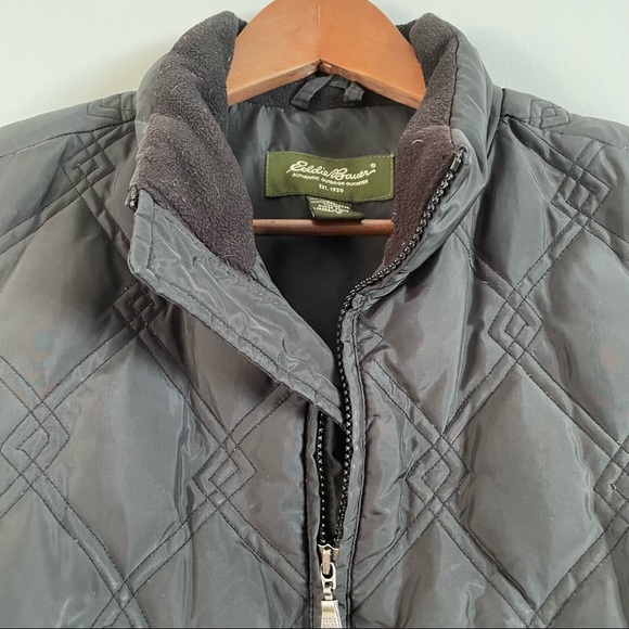 Eddie Bauer Goose Down Vest Quilted Black - Picture 8 of 11